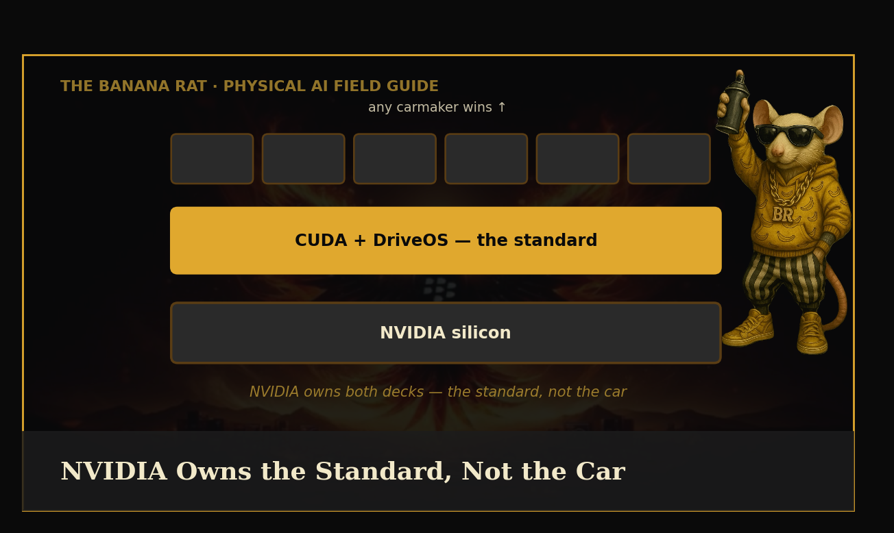 The Banana Rat — NVIDIA Owns the Standard (hero with brand mascot)