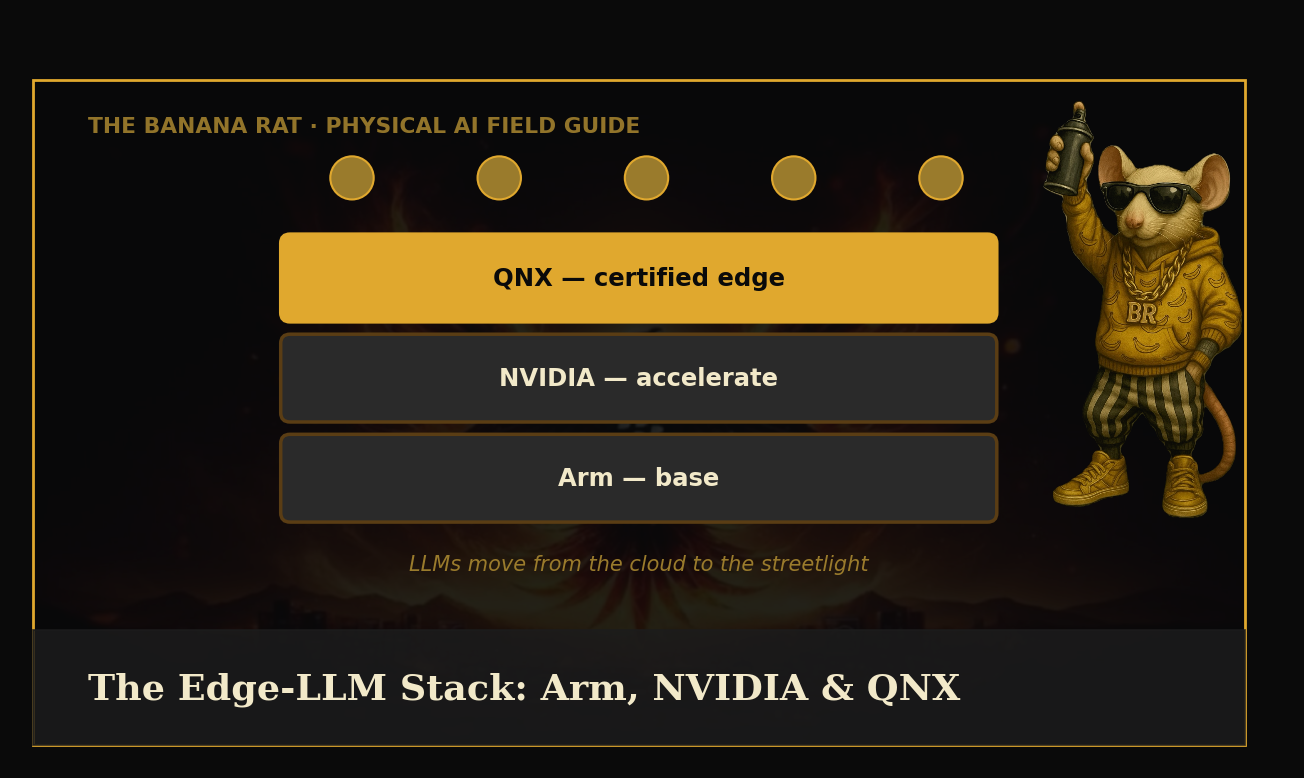 The Banana Rat — The Edge-LLM Stack (hero with brand mascot)